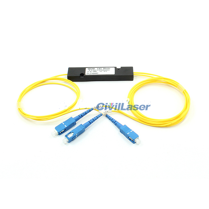 3 Channel FBT Wavelength Division Multiplexer Biconic Taper 1/2WDM ABS
